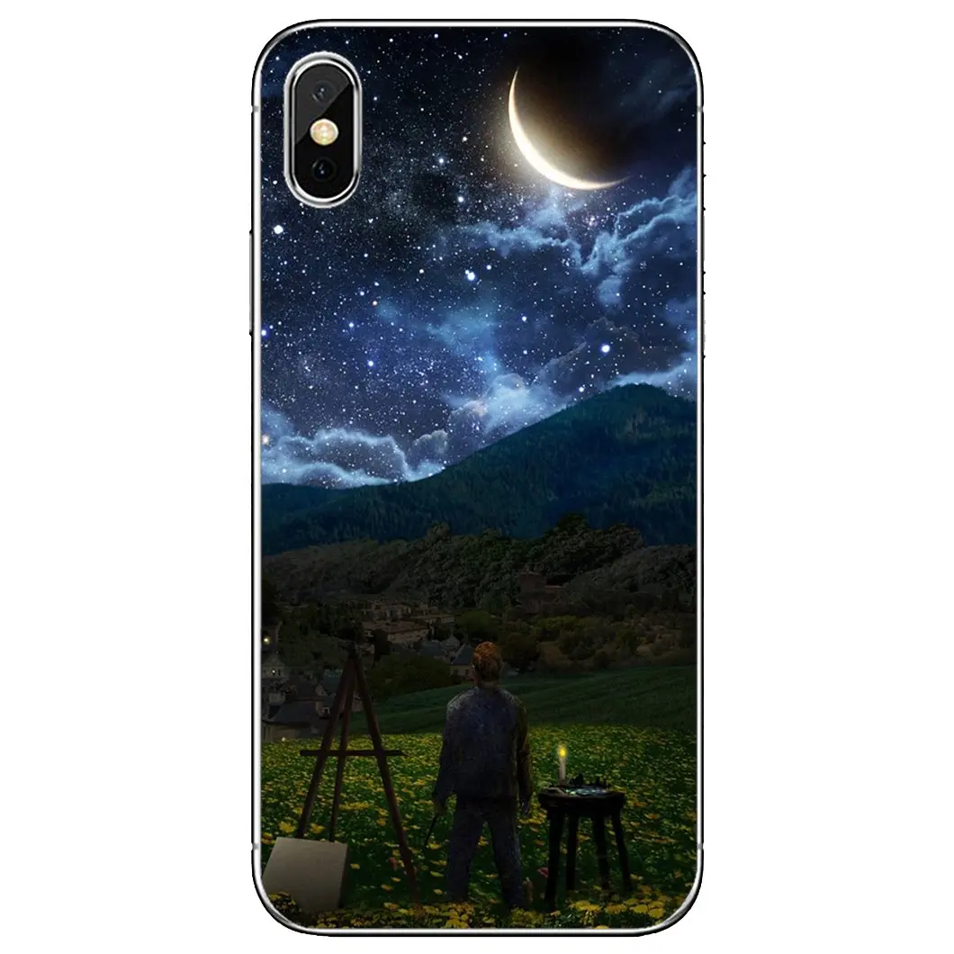 Чехол для телефона LG G5 G6 G7 Q6 Q7 Q8 Q9 V10 V20 V30 X Power 2 3 Spirit G2 G3 G4 Mini звездная ночь трава поле