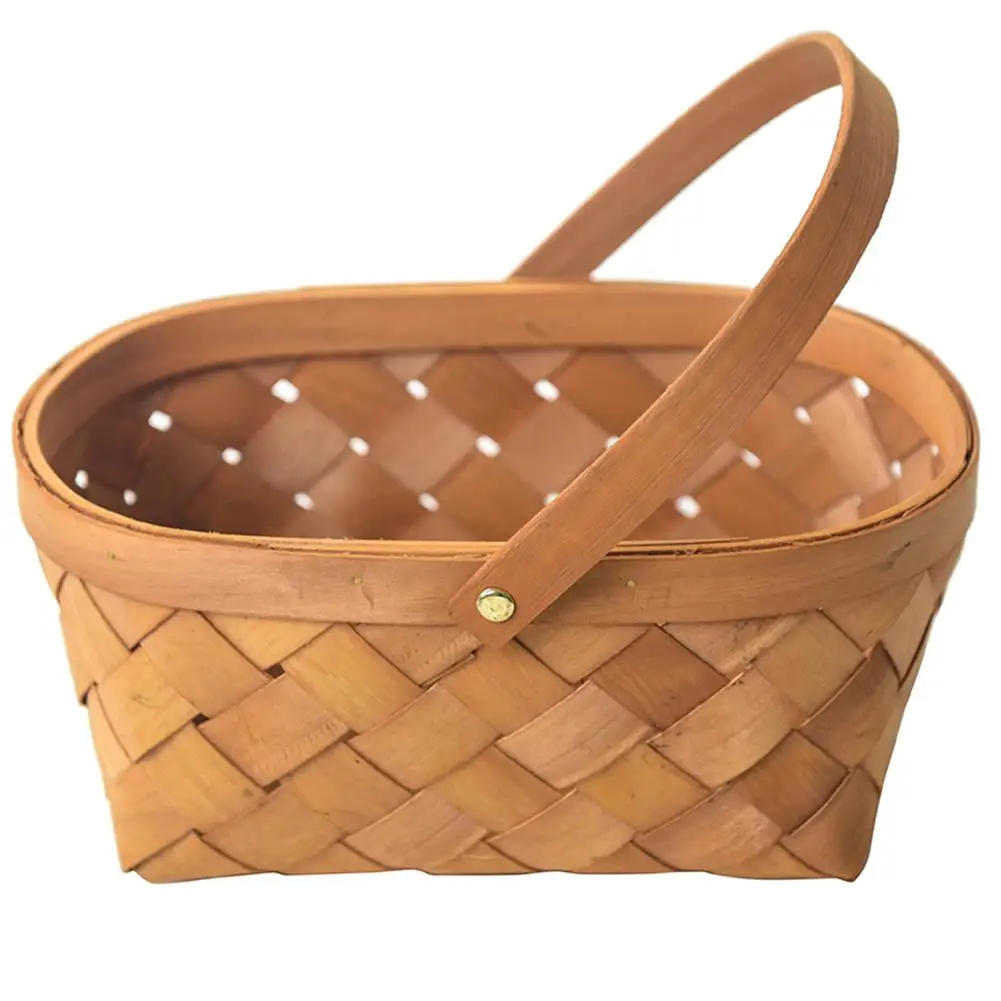 

Storage Basket Hand-woven Vegetable Fruit Basket Food Organizer Picnic Flower Basket Desktop Decoration Home Organizer