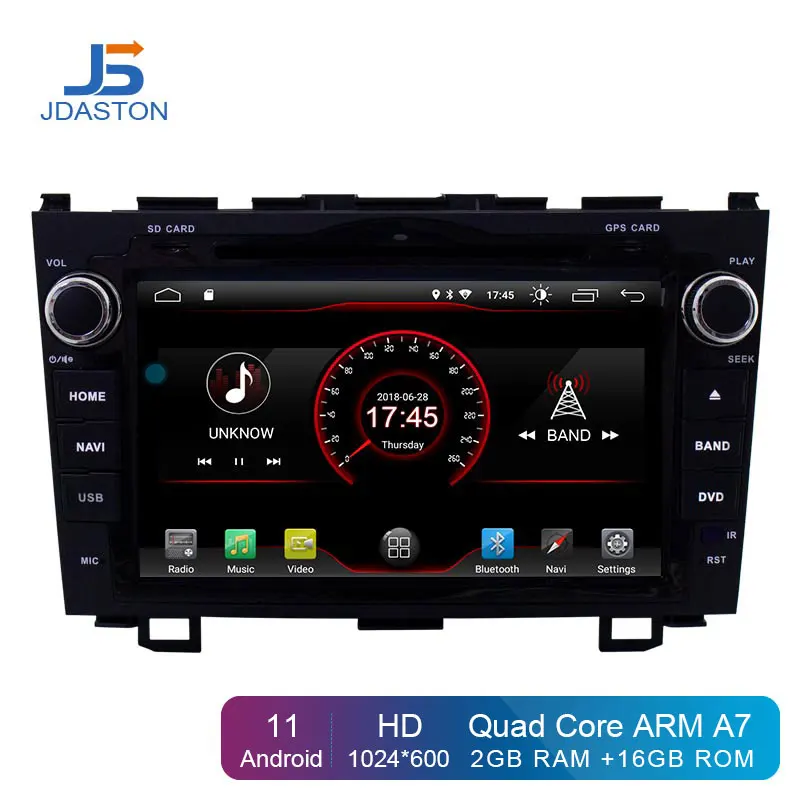 

JDASTON Android 11 Car Multimedia Player For Honda CRV CR-V CR V 2007-2011 2 Din Car Radio GPS Navigation DVD 2G+16G IPS WIFI