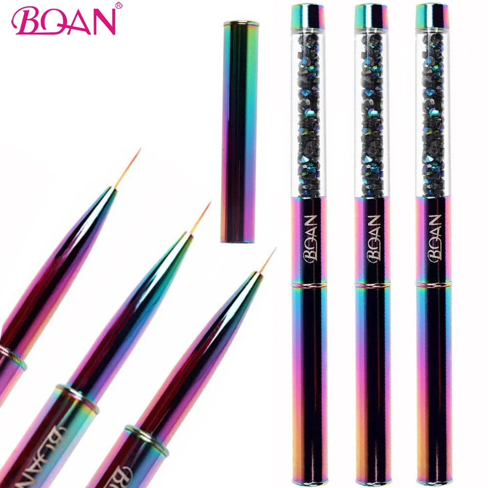 

BQAN Nail Brush Colorful Handle Drawing Brush Nail Art Liner Brush Painting Pen Gel Polish Crystal Nail Art Manicure Tools