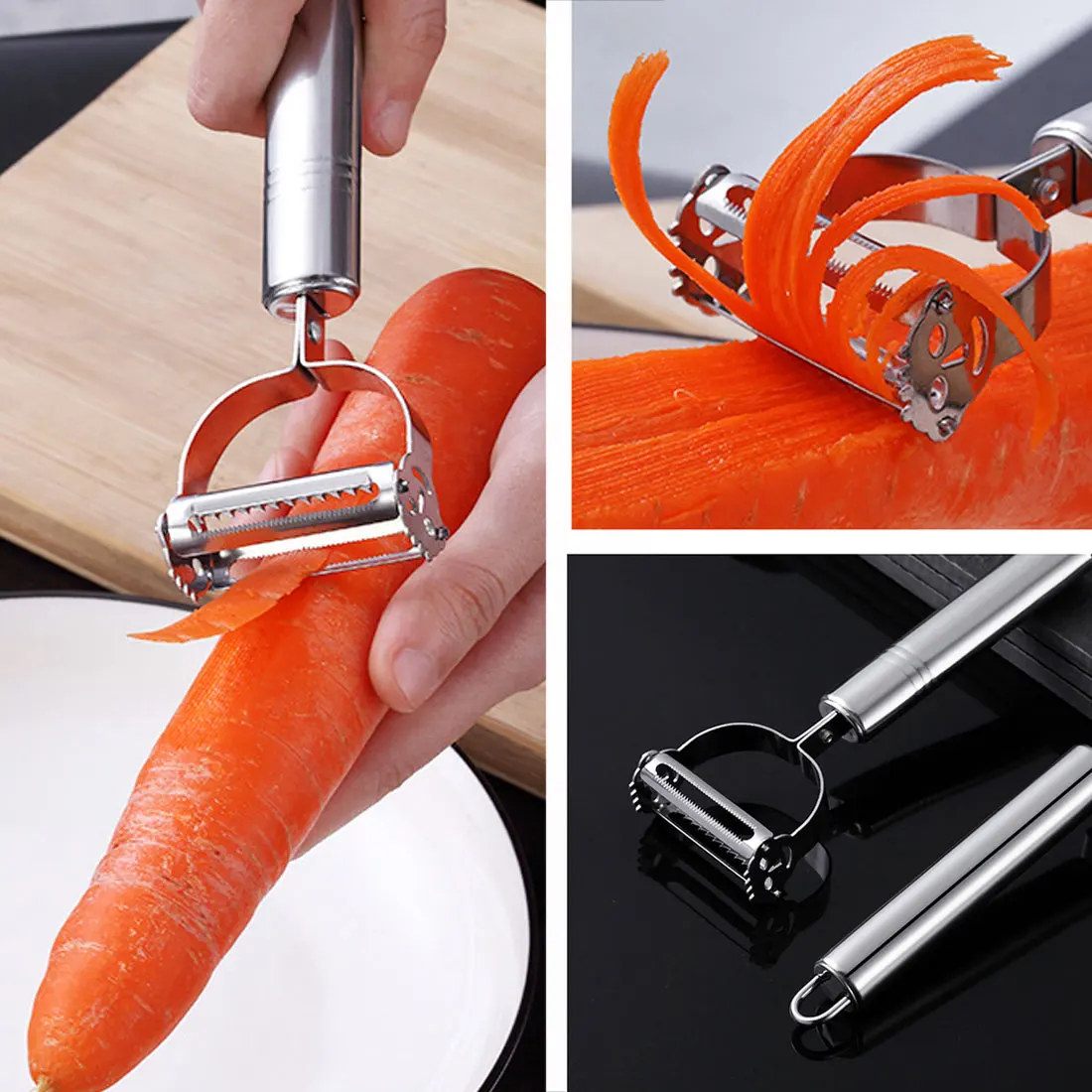 

Stainless Steel Multi-function Vegetable Peeler&ampJulienne Cutter Julienne Peeler Potato Carrot Grater Kitchen Tool