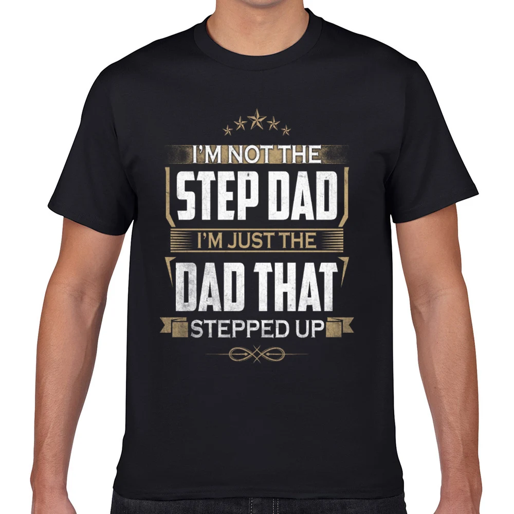 

Tops T Shirt Men step dad Funny White Geek Print Male Tshirt fa001