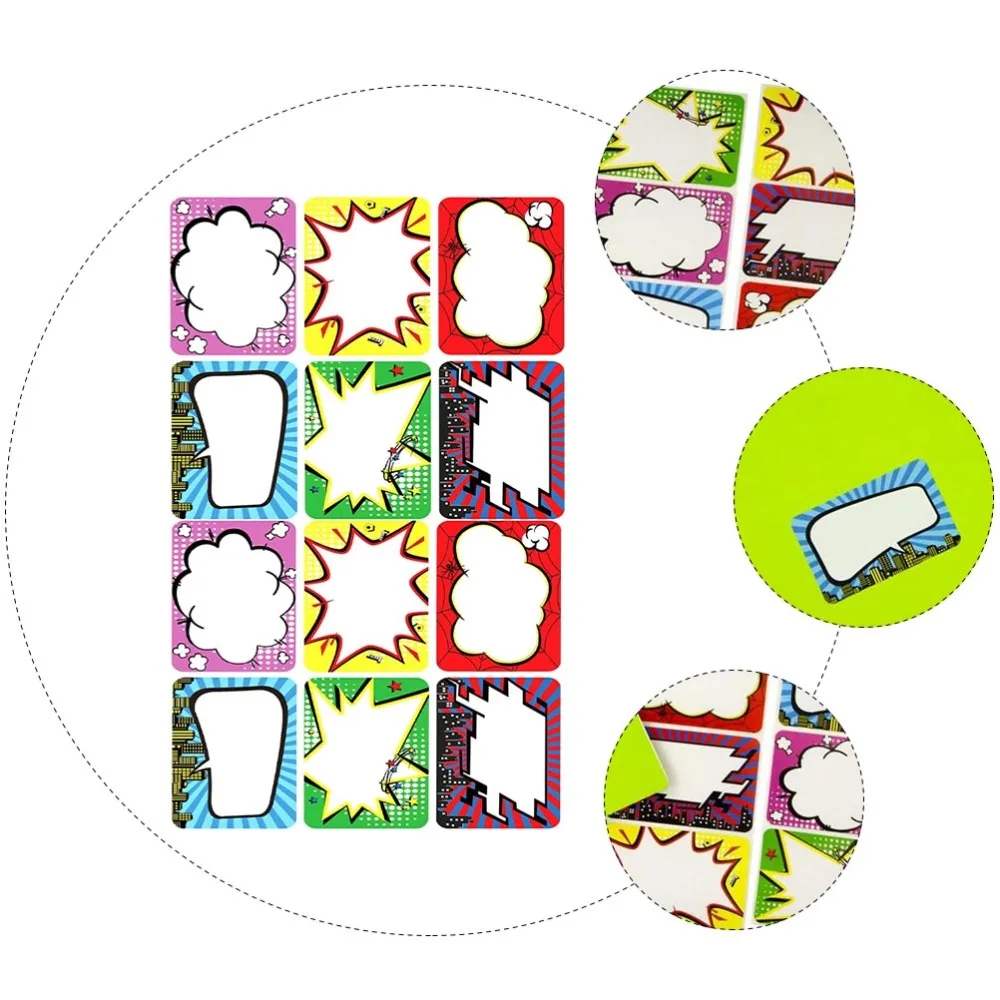 

10 Sheets Name Tag Stickers Burst Signs Blank Name Labels Name Stickers