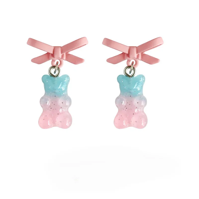 

Tous Jewelry Bear 925 Personality Niche Gradient Earrings Korean Decoration Sweet Wild Sterling Silver Earrings Gifts for Girls