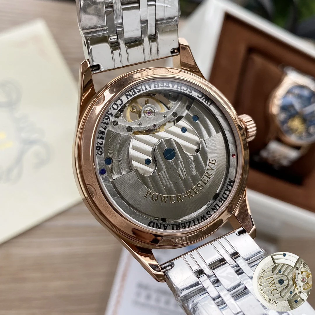 

Luxury Brand New Men Stainless Steel Automatic Mechanical Rose Gold Tourbillon Daydate MoonPhase Black Blue Sapphire Watch