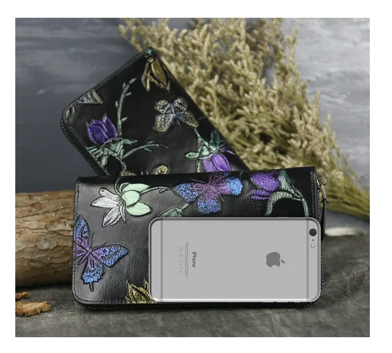 

MODITIN Genuine Leather Wallet Female Vintage Leisure Purse Style High Quality Women Wallets Long Coin Purse Card Holder Fashion