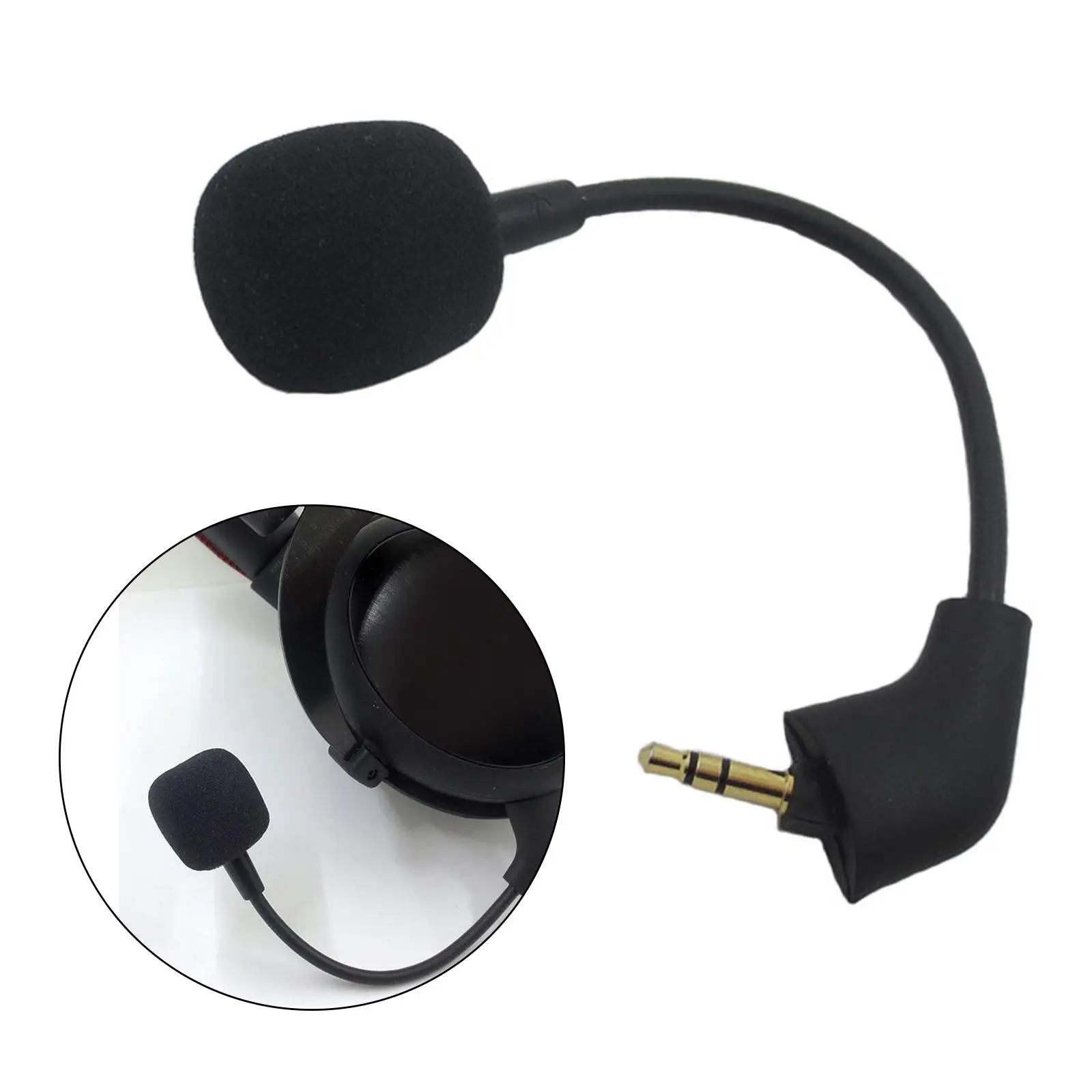 Game Mic Replacements Detachable Black Bendable 3.5mm Noise Cancelling for Hyperx Cloud II | Microphones