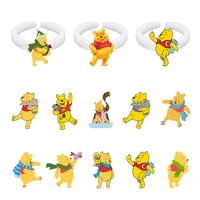 disney winnie the pooh animated character pattern classic cute image acrylic ring cartoon ring epoxy ring for friends