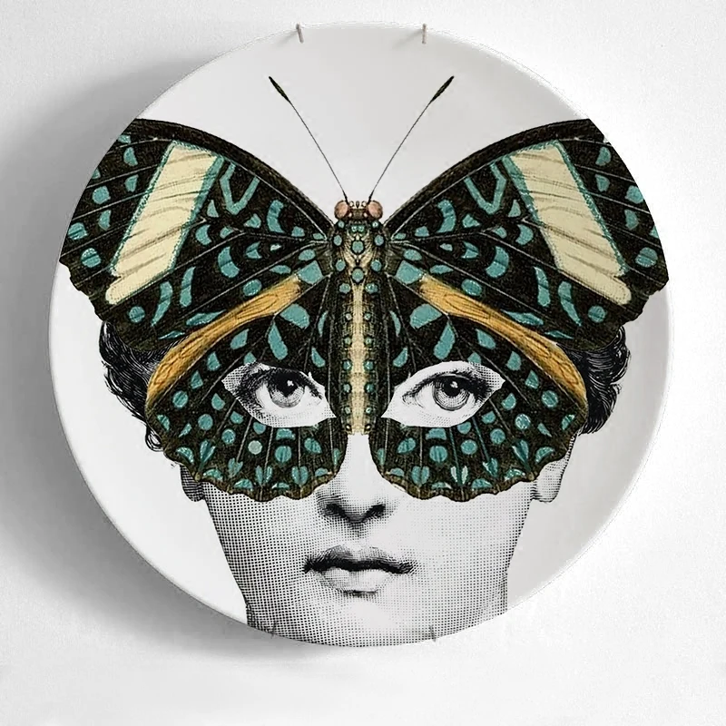 Fornasetti тарелка, подвесное блюдо, итальянский дизайн, декоративная подвесная тарелка для дома, европейский стиль, фруктовые тарелки Fornasetti блюдо