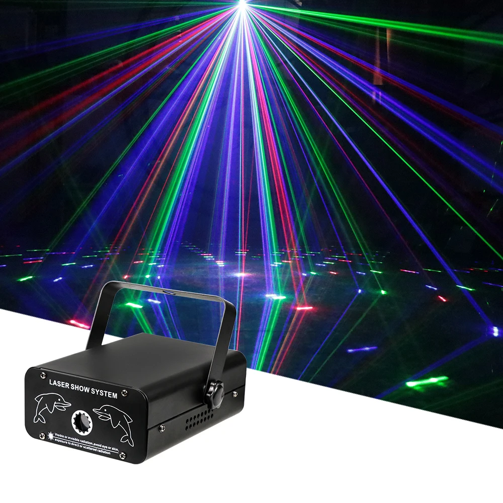 10W RGB Patterns Laser Light Profession Disco Stage Lighting Effect Projector DJ DMX512 Patterns Laser Lights For Club KTV Party