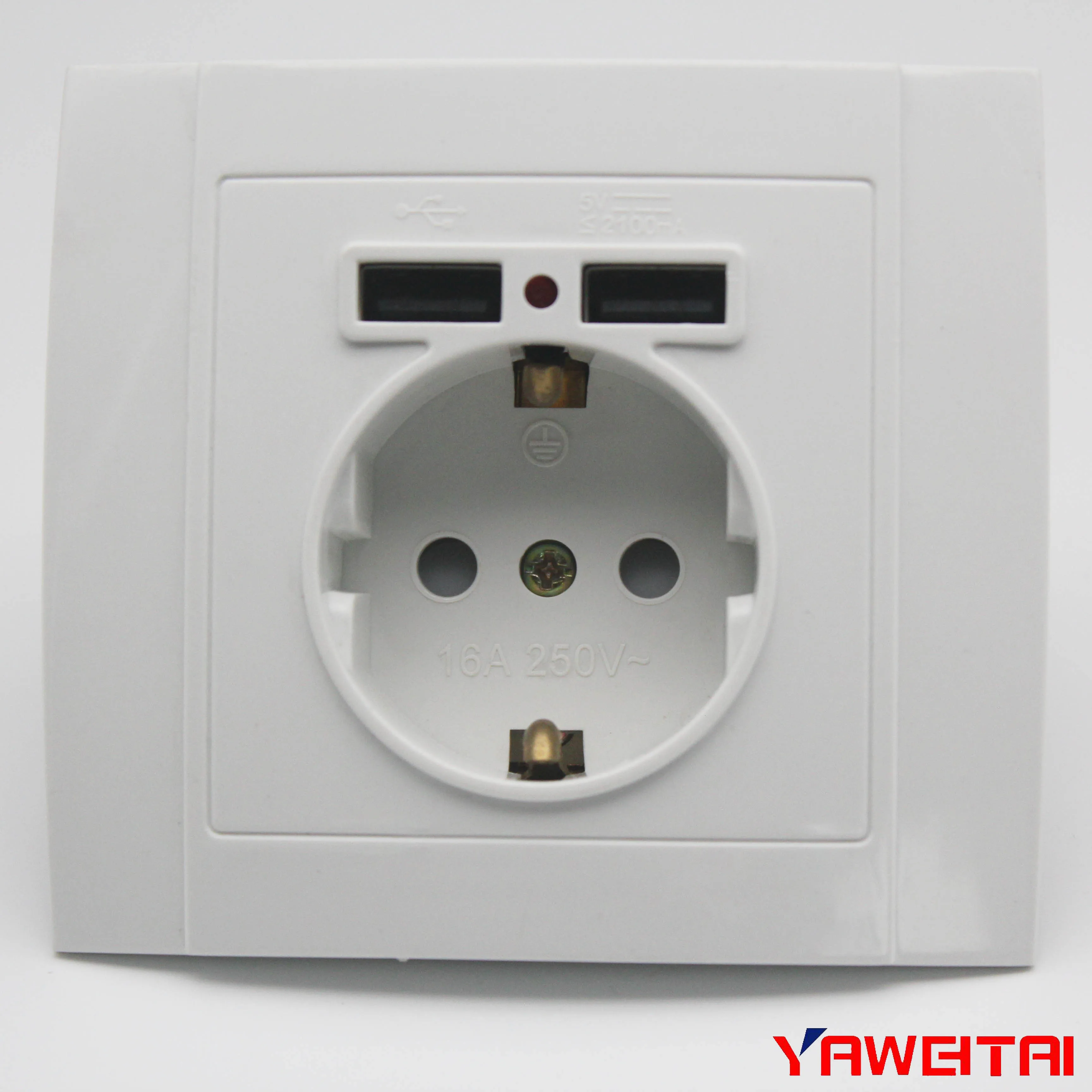 

Wall Electronic Socket Eu Standard Power Outlet With Dual Home Usb plug, Charger Power Socket With 2usb Wall Electroni With CE