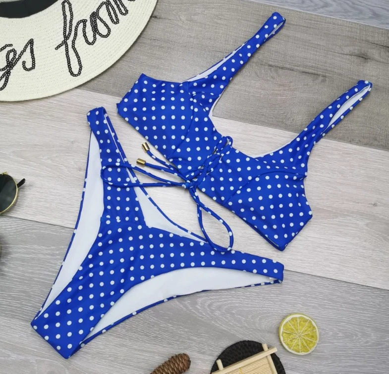 Женский купальник новые бразильские бикини в горошек купальный костюм на