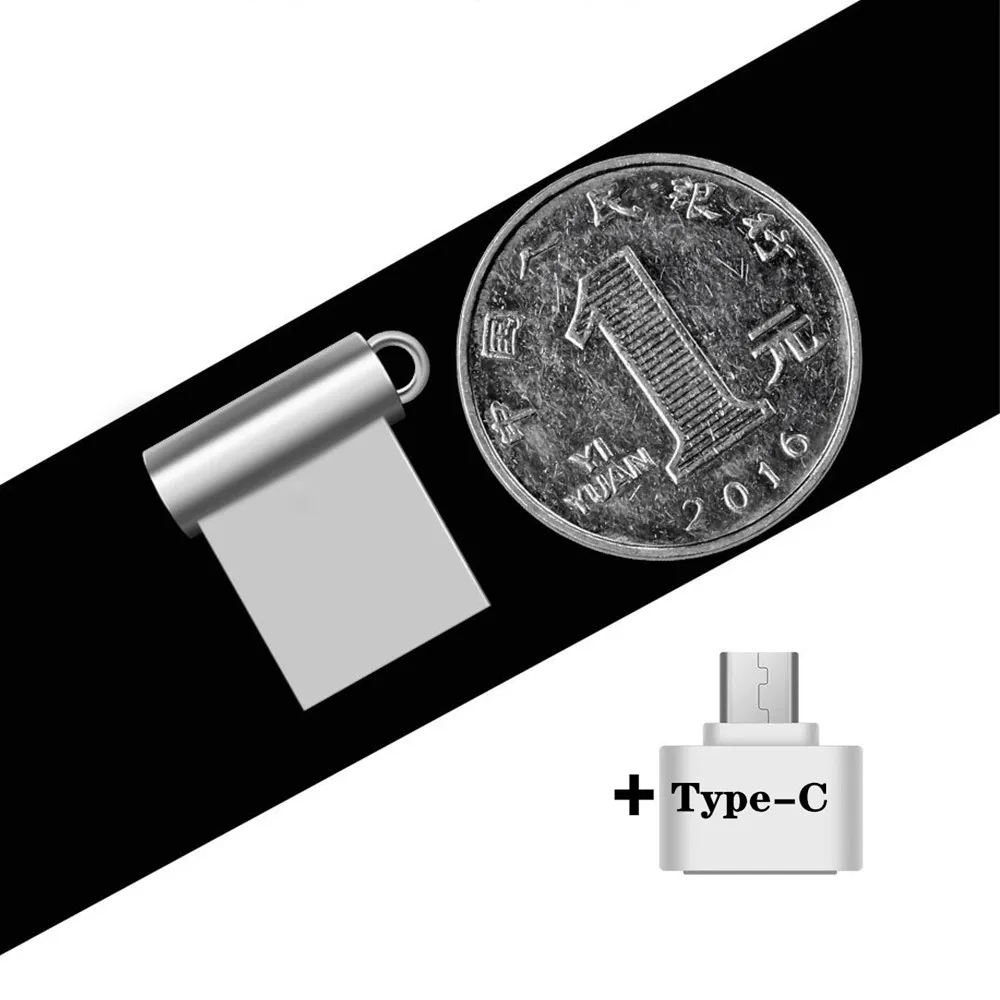 Мини Металл 2 в 1Type C Usb флэш накопитель 4 ГБ 8 оперативной памяти 16 Гб встроенной 32 64