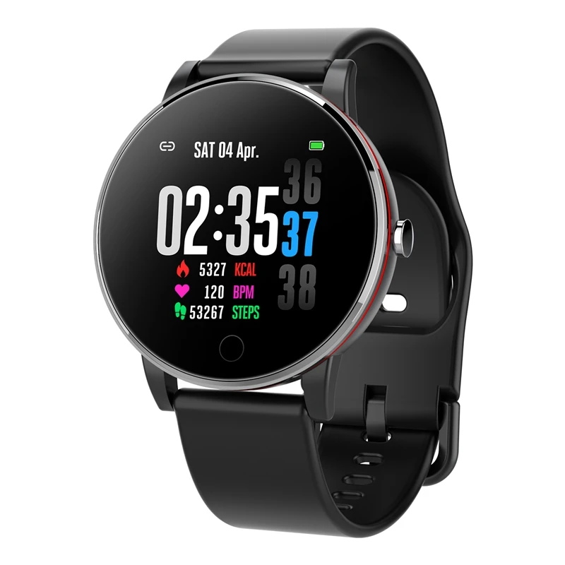 black Geekbes WR14 Смарт-часы 1," ips цветной экран Smartwatch металлический корпус IP67 умный Браслет монитор сердечного ритма во время сна мульти-спорт - Цвет: black