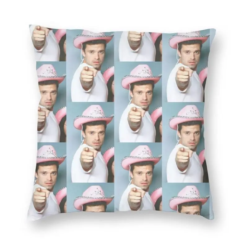 

Cool Funny Sebastian Stan Square Pillow Cover Home Decor 3D Two Side Printed Actor Collage Cushion Cover for Sofa
