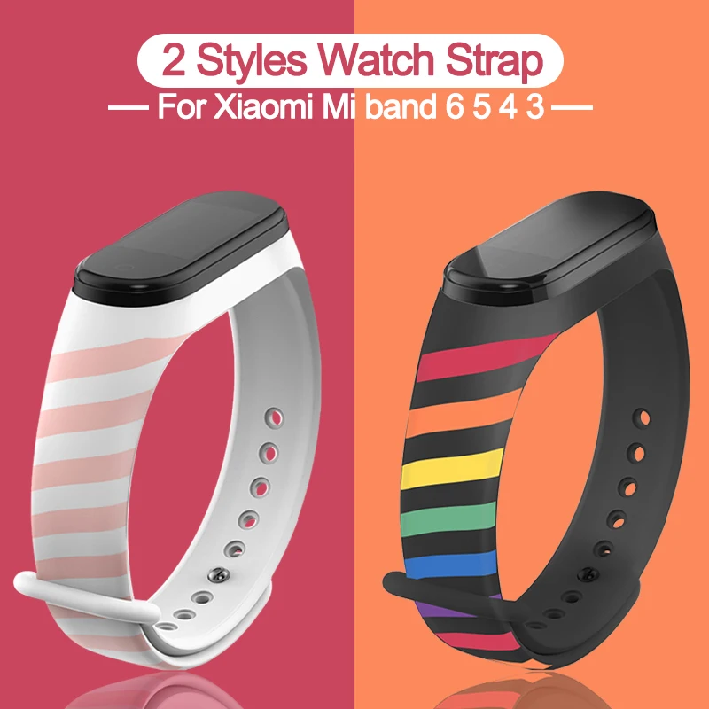 

Крутой Камуфляжный ремешок для часов xiaomi Mi band 6 5 4 3, спортивный силиконовый браслет для Miband 6 5 4 3, сменный Браслет