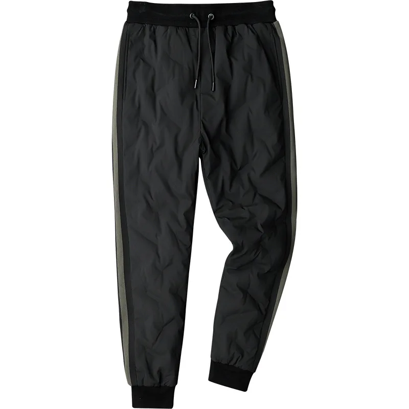 

the outside warm winter leisure wear down pants male light luxury white duck down feet pants with thick warm trousers