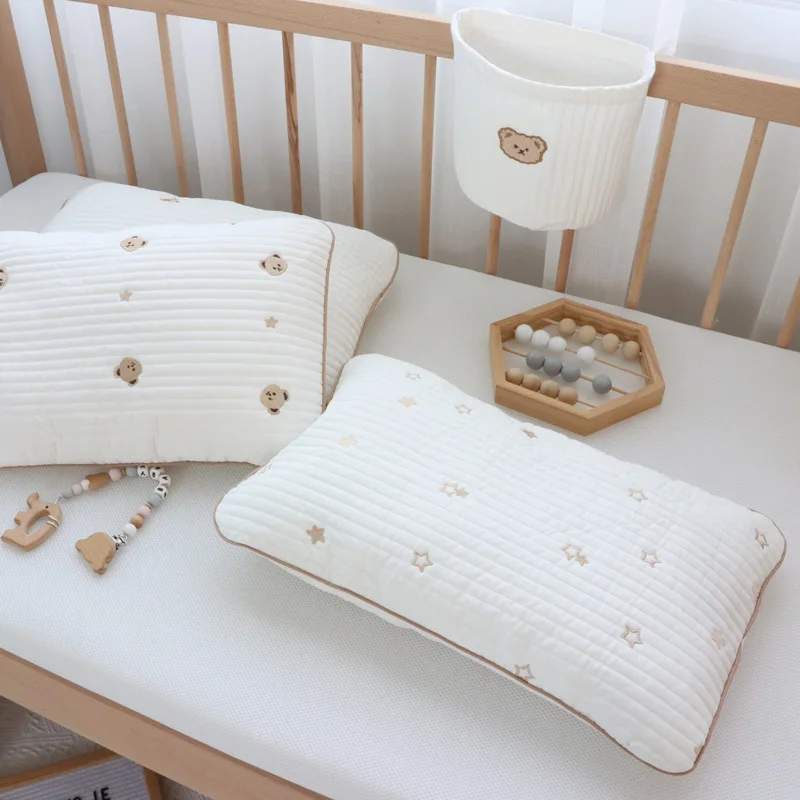 Almohada de algod&oacute;n bordada para beb&eacute;, ropa de cama para reci&eacute;n nacido, 30x50CM-1