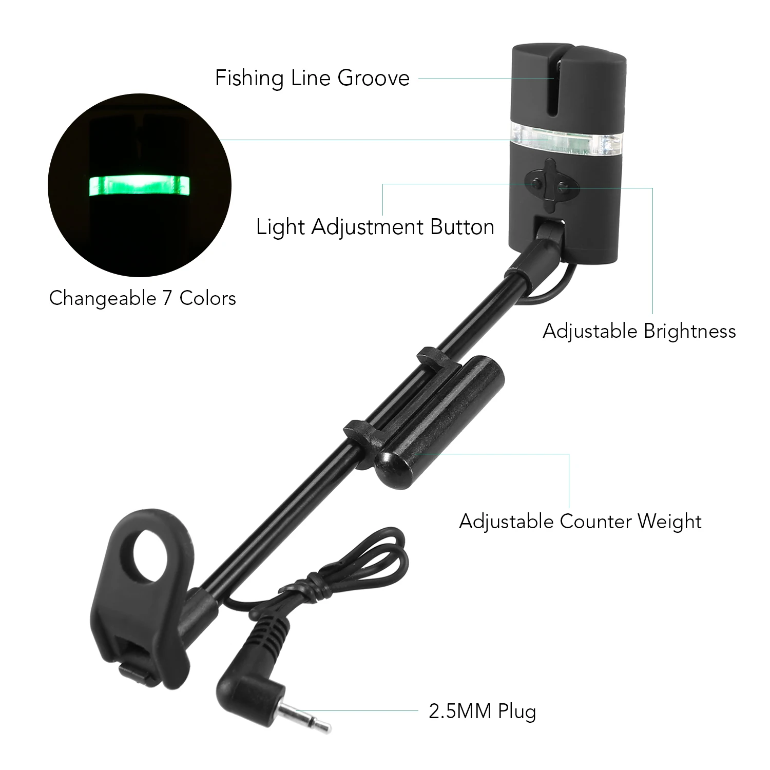 Lixada Fishing Swinger Set Carp Bite Alarm Indicator Digital LED Illuminated Tackle | Спорт и развлечения