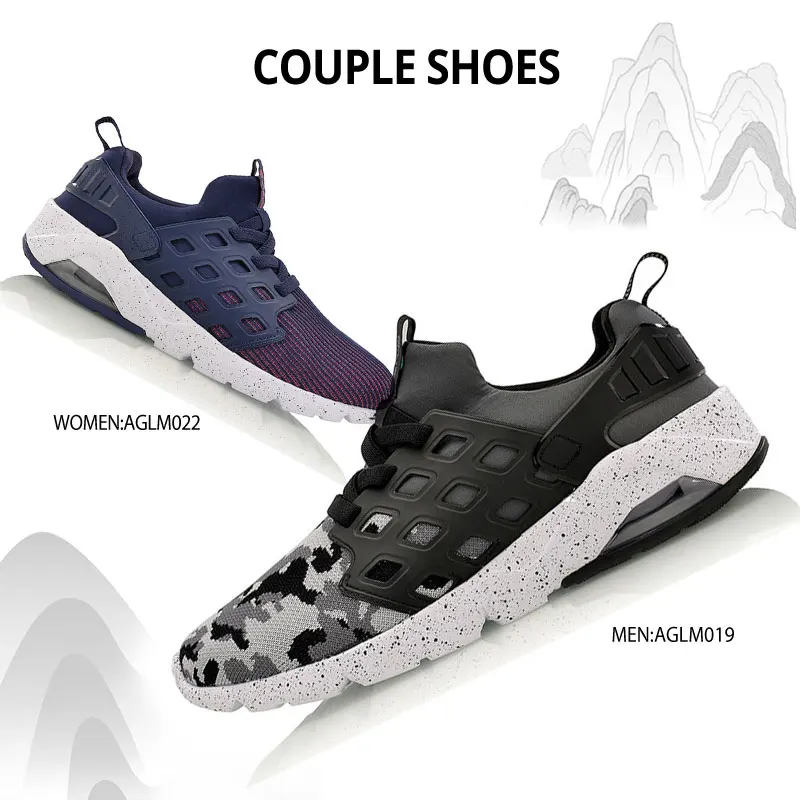 Li-Ning/Мужская прогулочная обувь с пузырьками; кроссовки с дышащей подкладкой; спортивная обувь; AGLM019
