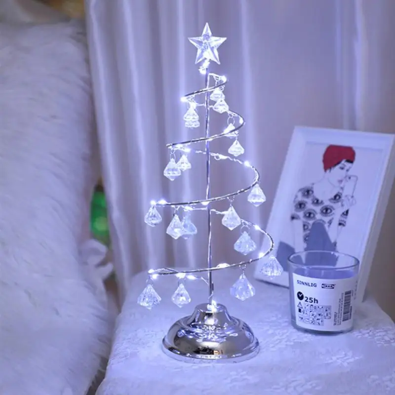

LED Decor Crystal Christmas Tree Table Light Decorative Light Christmas Night Light For Festival Party Room Decor Gift