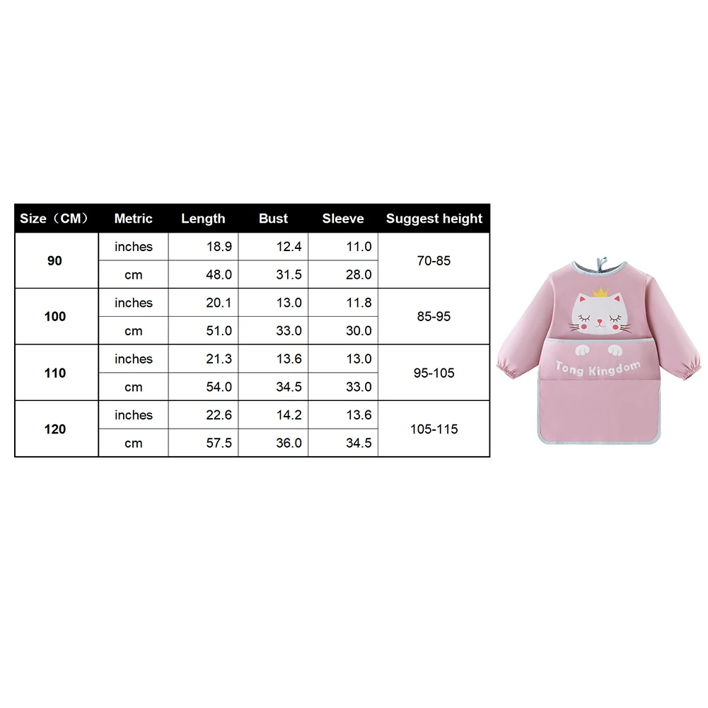 Детский нагрудник фартук водонепроницаемая эластичная манжета на шнуровке для