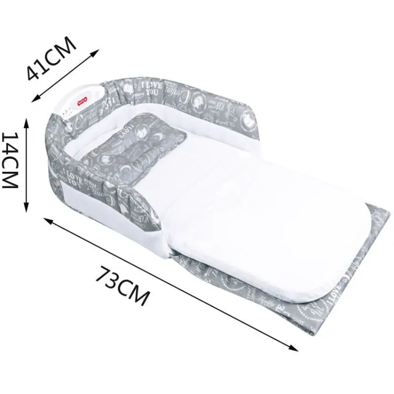 High quality Mattress Baby Bed Half Encirclement By Boys And Girls In The Beds Portable Folding Multi-Function With Music Night | Мать и
