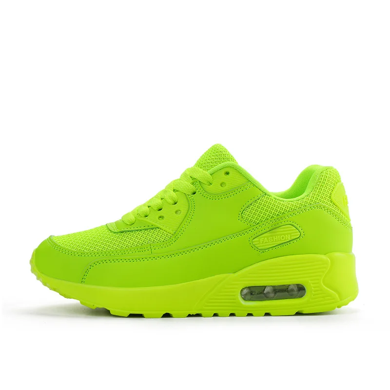 

Fashion Neon Green Sneakers Man Thick Sole Lace Up Adult Athletic Trainer Cushioning Outdoor Fitness Sport Gym Walking Shoes