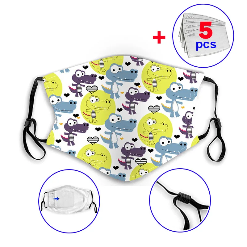 

Маска для рта детская многоразовая, милый дышащий защитный многоразовый мультяшный респиратор