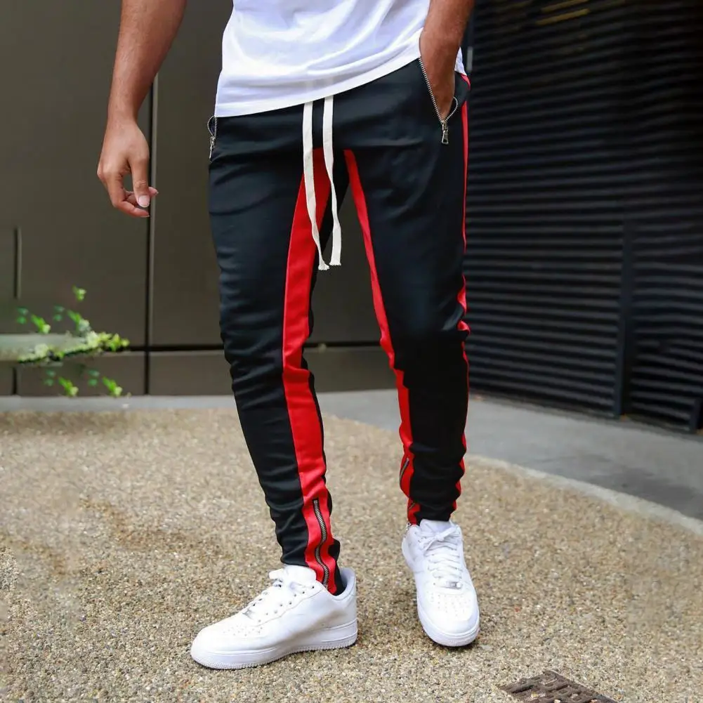 

Брюки мужские длинные до щиколотки, цветные спортивные штаны с прострочкой, одежда для улицы, с эластичным поясом