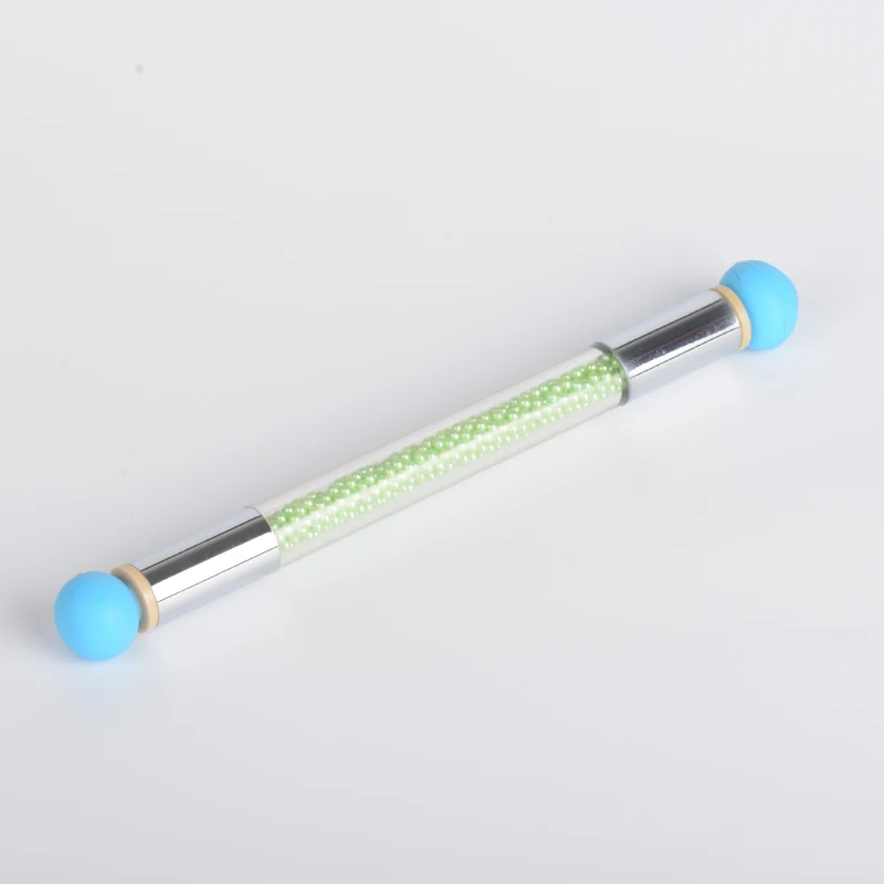 1 Pc Double-ended Gradient Shading Pen Dotting Brush Sponge Head Rhinestone Handle Nail Art Brush Nail Art Painting Tool#G-B091