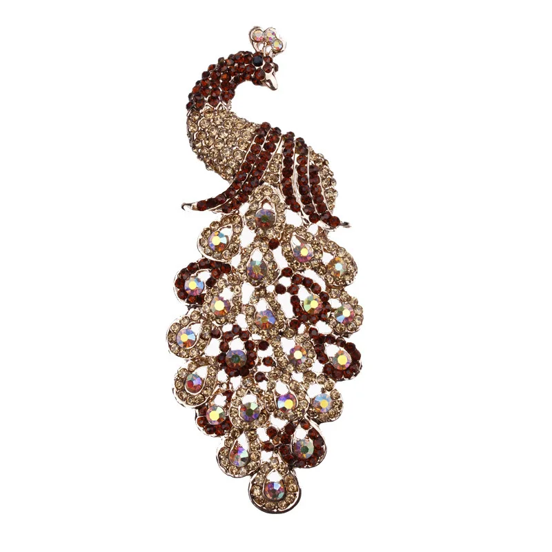 Большой размер 120 мм Высота красивый и роскошный павлин брошь булавки для платья