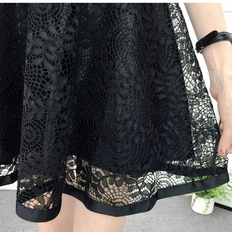 

Skirts Womens Mini Lace Skirt Fashion Hollow Out Skirts Women Ball Gown Party 2021 Sweet Faldas Saia
