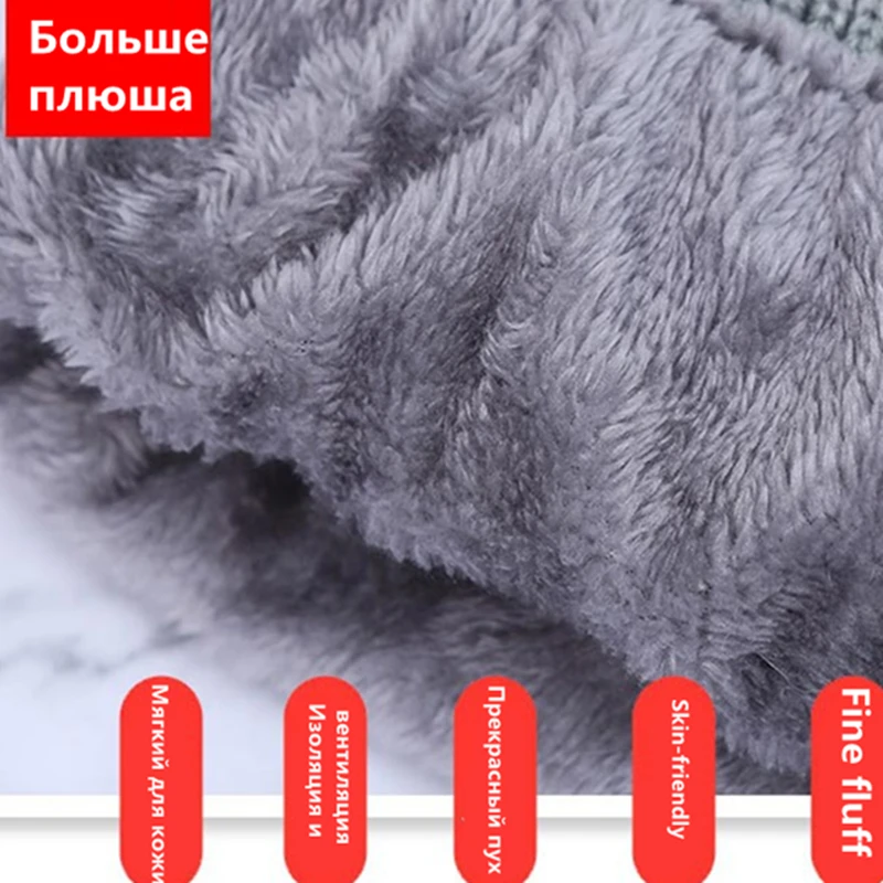Фирменная новинка шапки-бини шапка Для женщин комплект одежды, 3 элемента одежды, вязаные Skullies Шапки с маска с подбородником Женская зимняя обувь плюс толстый бархат Теплый шерстяной вязаный велосипедные шапочки