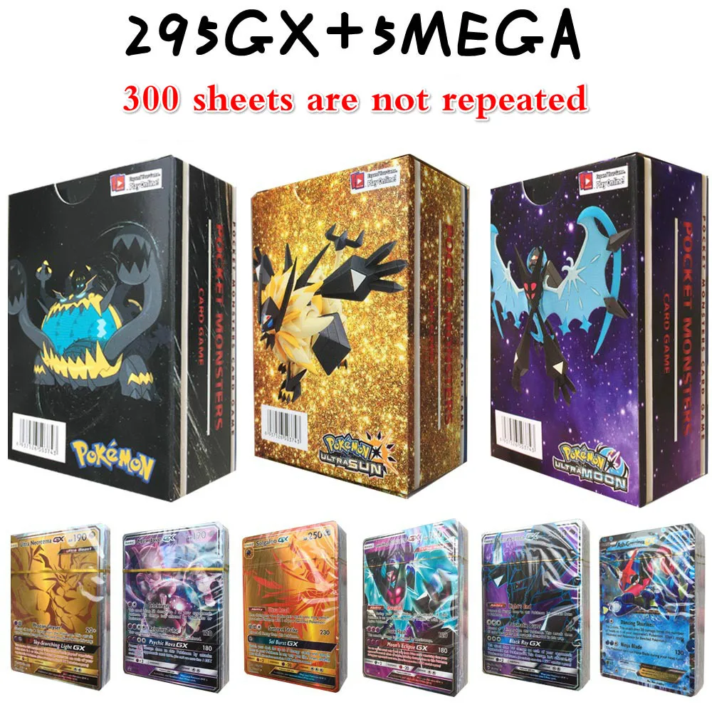 Pokemons TAKARA TOMY GX MEGA EX битва Игрушки Хобби Коллекционные игрушки Коллекция игр аниме-открытки для детей - Цвет: 300pcs A