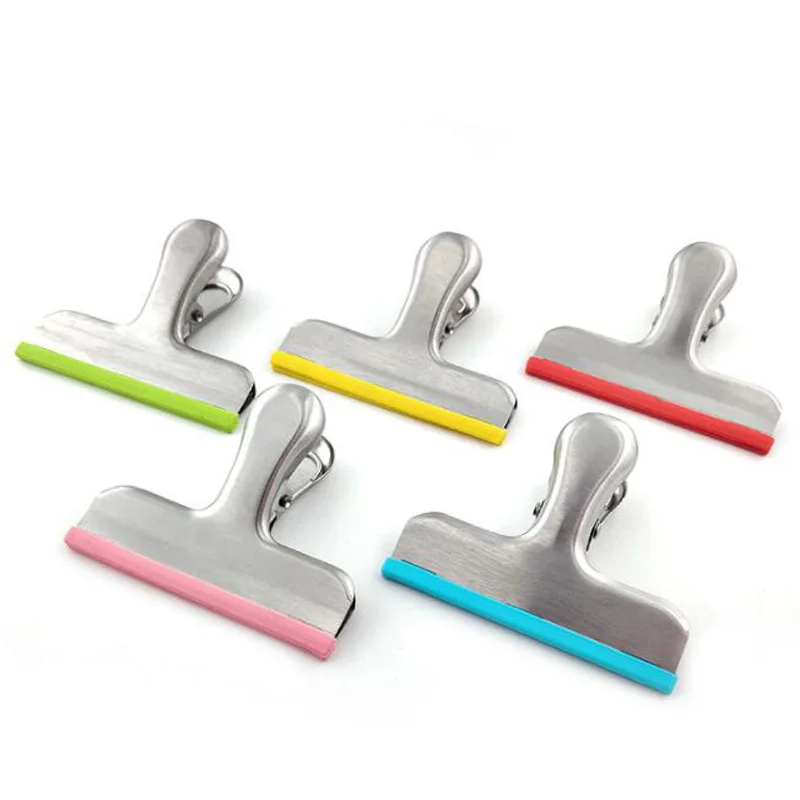 100pcs Household Food Snack Storage Seal Sealing Bag Clips Sealer Clamp Stainless Steel Kitchen | Дом и сад