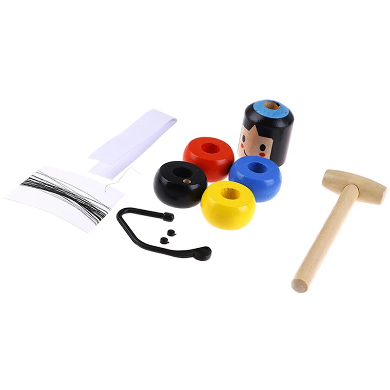 

1Set immovable tumbler magic Stubborn Wood Man toy magic tricks Close-up stage magic accessories funny unbreakable toy
