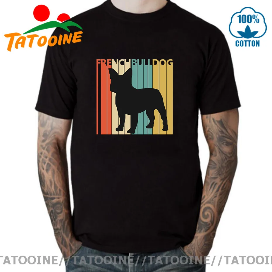 Винтажная футболка для влюбленных французских бульдогов щенков собак