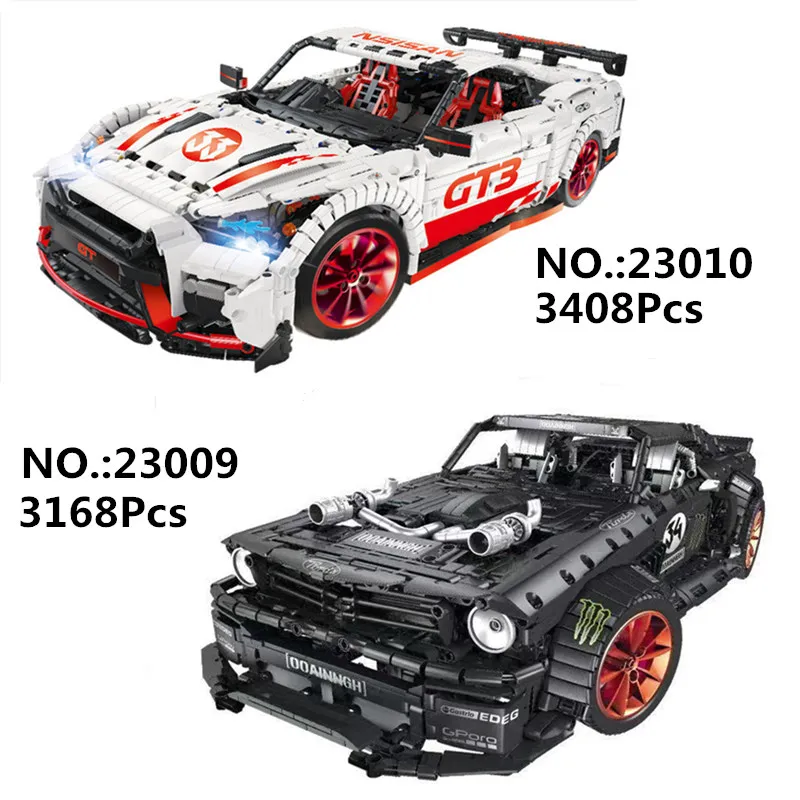 Mustang Technic RC автомобиль Ford Hoonicorn RTR V2 20102 MOC 22970 23010 GTR блоки кирпичи светодиодный