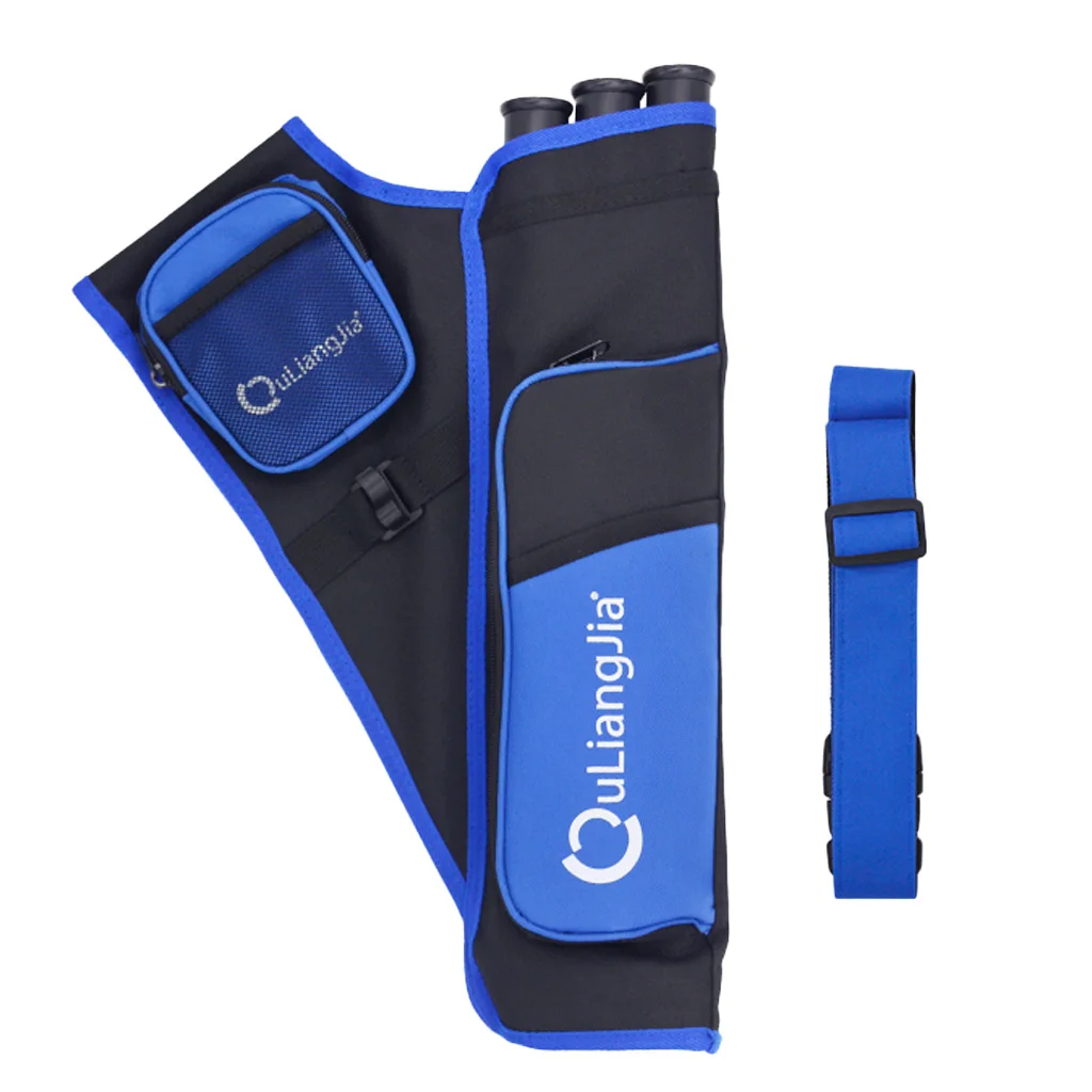 

3 Tube Arrow Quiver Archery Arrows Holder Bag with Detachable Waist Belt