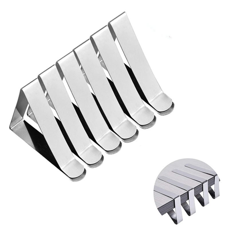 6 шт. скатерть зажим из нержавеющей стали крышка инструмент вечерние держатель
