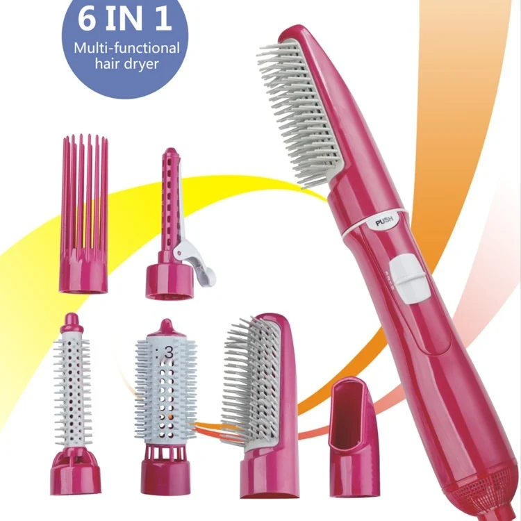 

600W Heating and Cooling Air Multi-Function Electric Hair Dryer 6-in-1 Hair Curler Electric Hairdressing Comb Suit