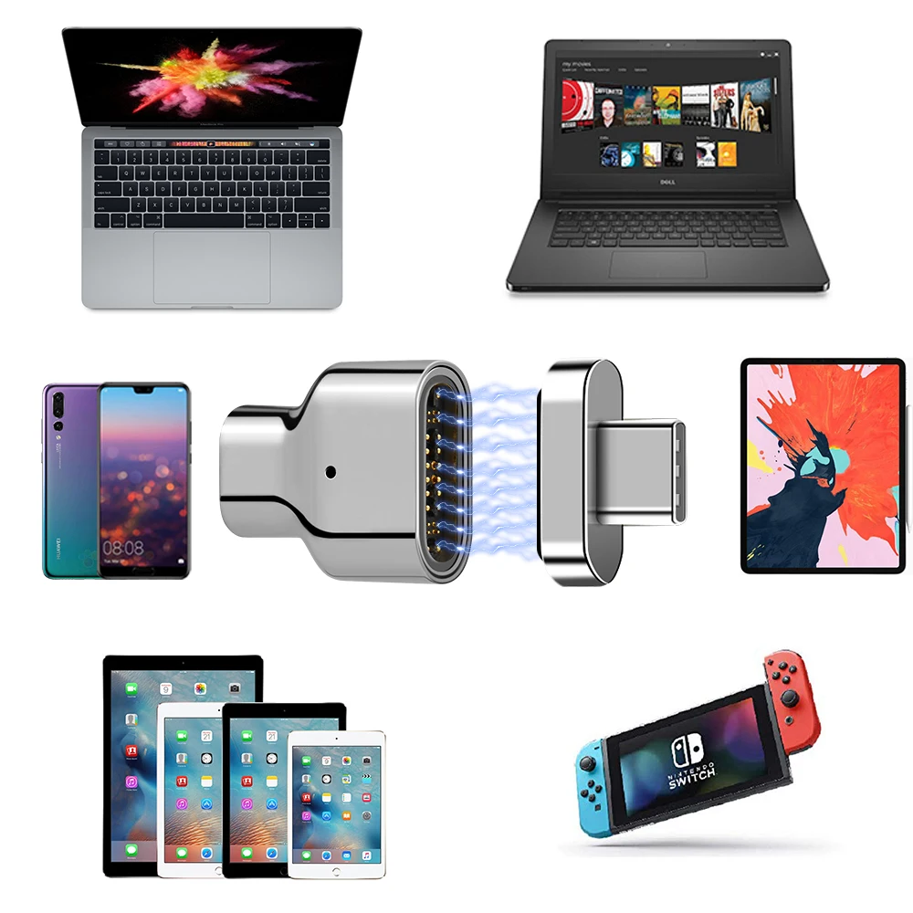 Магнитный адаптер USB C конвертер с 24 контактами на 3 1 поддержкой передачи данных 100