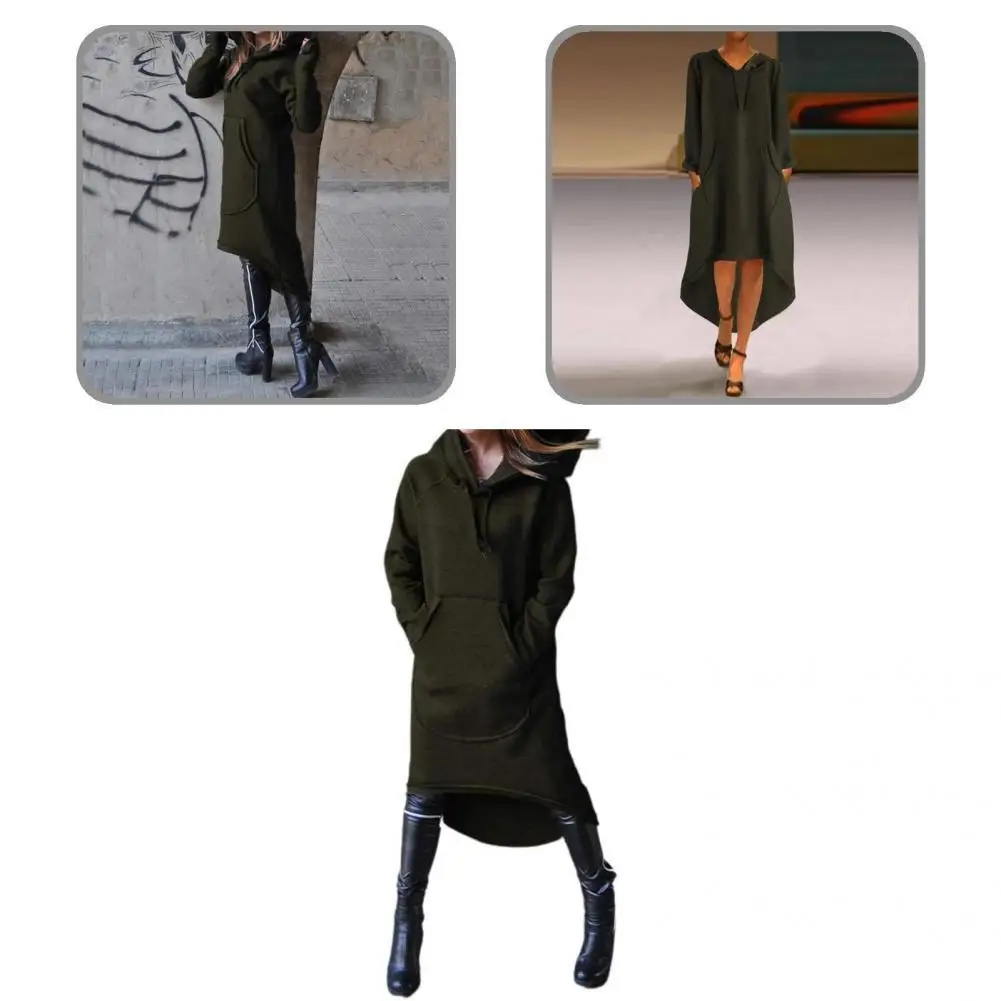 

Приятное для кожи стильное мягкое платье-свитшот с большими карманами женское длинное худи для работы