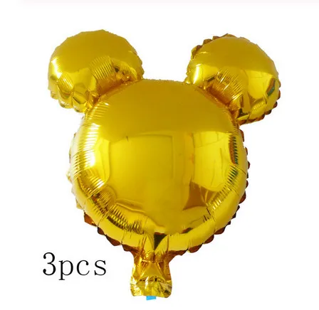 3ps mini gold Большой красный черный Микки Минни фольгированные шары мультфильм день рождения украшения надувной Гелиевый шар Дети Классические игрушки подарок - Цвет: 3ps mini gold
