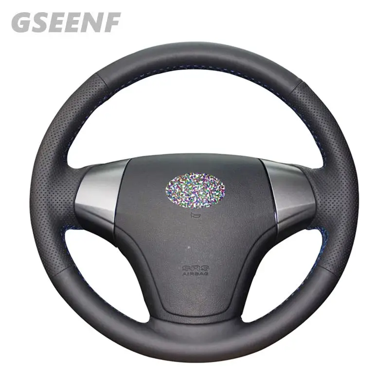 

Прошитый вручную черный чехол из натуральной кожи для Hyundai Elantra 2008