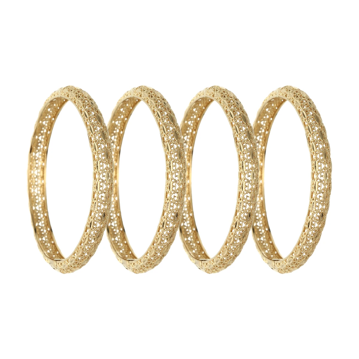 

Ethnic African Dubai 4Pcs/Lot Openable Cuff Bracelets Ethiopian Gold Color Bangles For Women Men Girls Wedding Jewelry