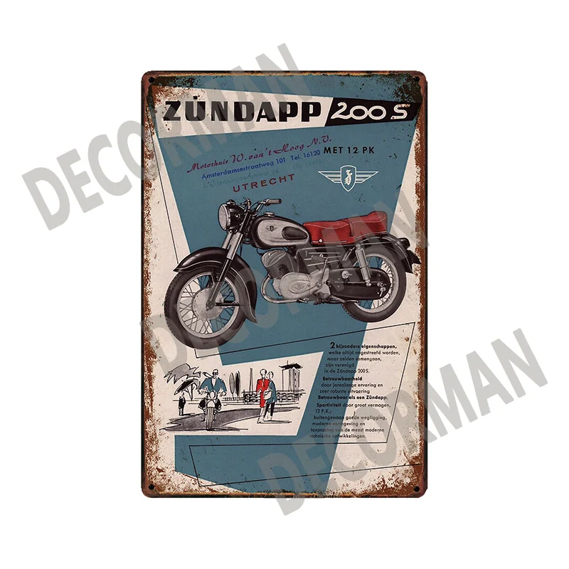 [Mike86] ZUNDAPP Triump пользовательские двигатель оловянный знак потертый шик ретро настенная живопись Рождественский подарок 20*30 см LTA-1702 - Цвет: SL-11690