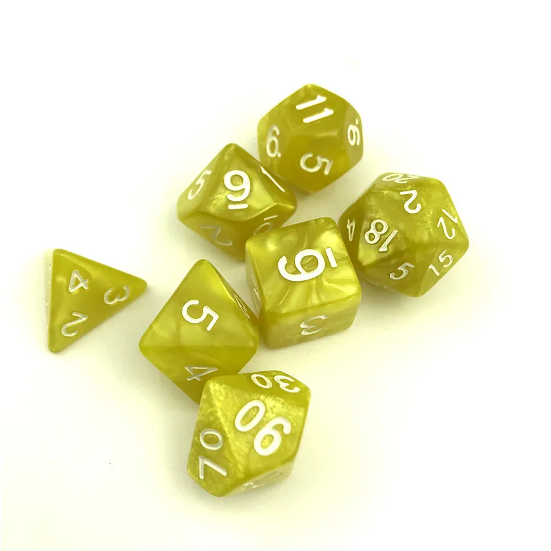 7 шт./компл. кости D4-D20 многосторонний игральные кости 9 видов цветов Настольный полиэдральный набор акриловых Пластик детский набор игрушек