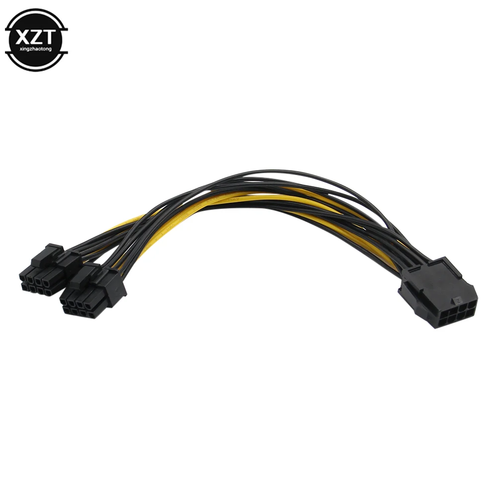 Hot Sale 10pcs/lot 8 Pin GPU to PCI-E 8P(6+2)pin splitter 18AWG extention power cable 20cm wire for graphics card BTC Miner | Компьютеры и